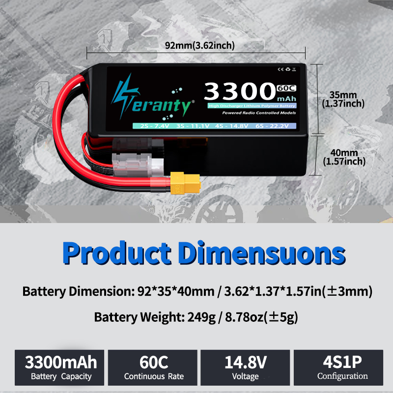 Batterie Lipo TERANTY 4S 3300m - Drone Battery Lipo avis et prix