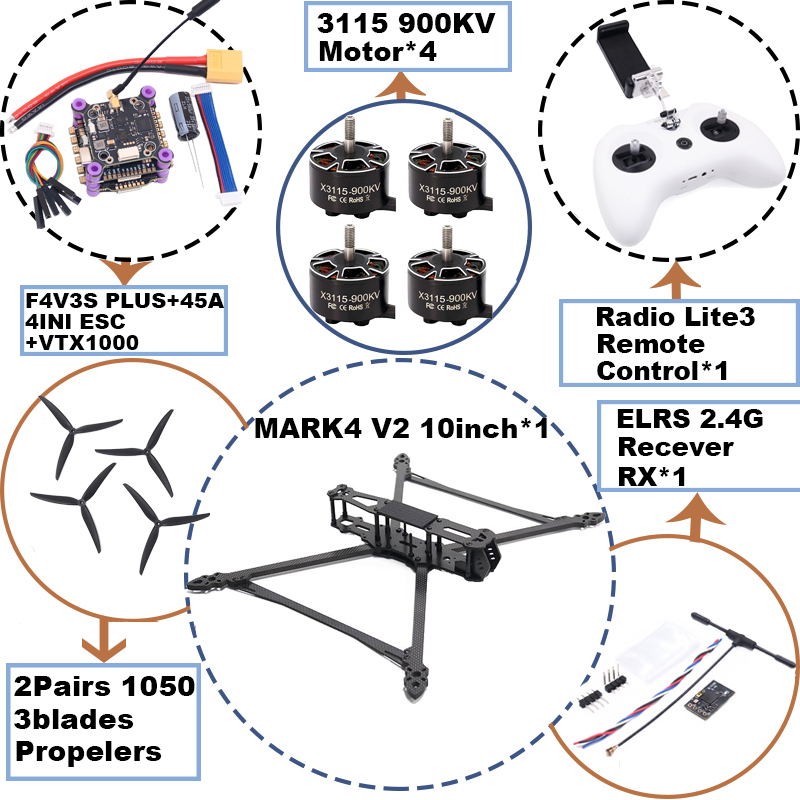 MARK4 V2 10 pouces F4V3S/F4V3S - Drone Battery Plate avis et prix