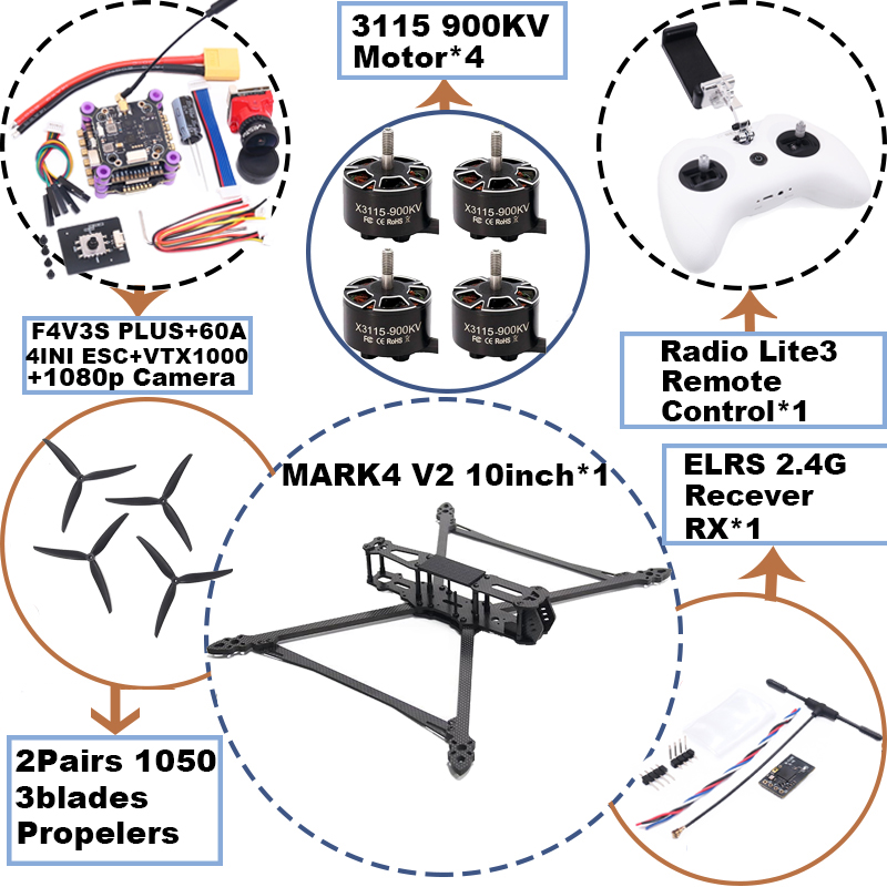 MARK4 V2 10 pouces F4V3S/F4V3S - Drone Battery Plate avis et prix