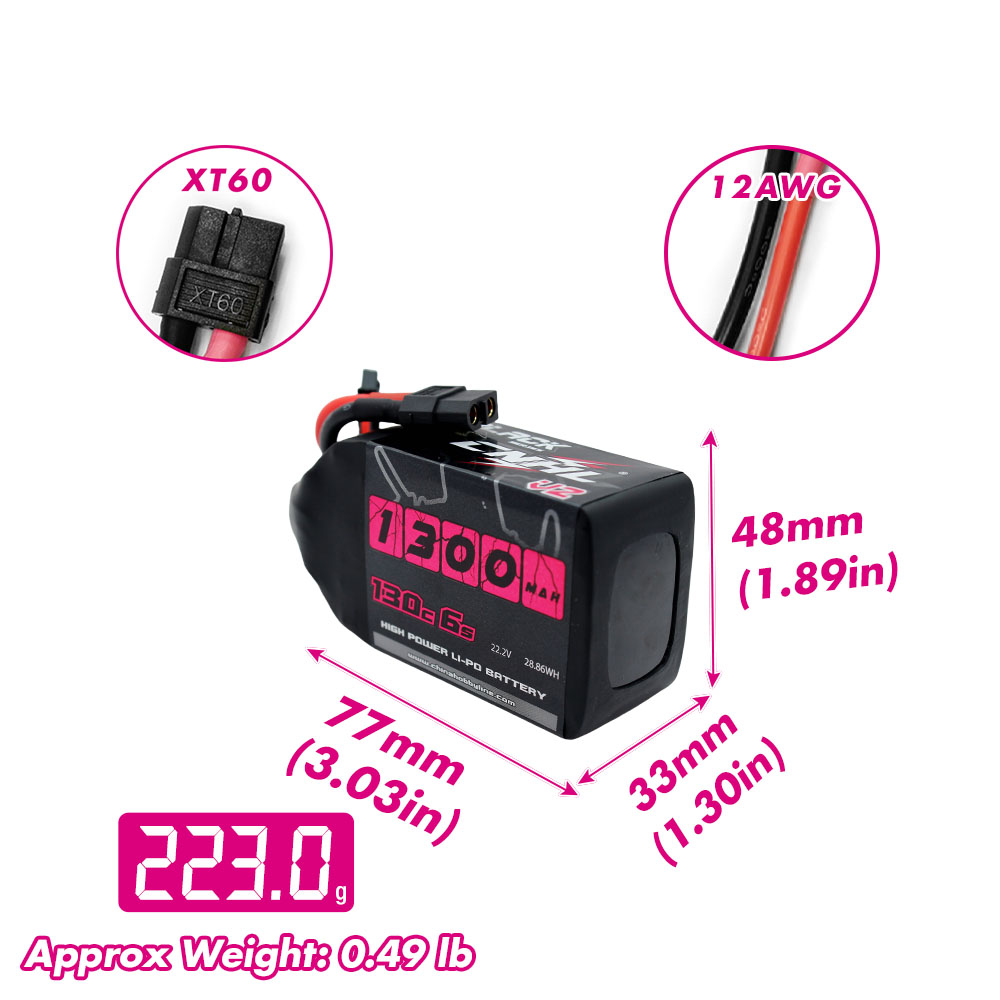 2 batteries Lipo CNHL 6S 22.2V - Drone Battery Plate avis et prix